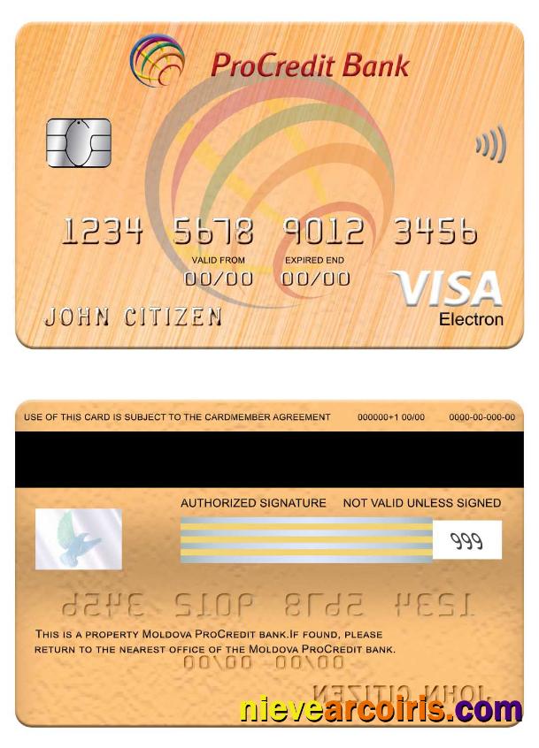 Moldova ProCredit Bank visa electron card